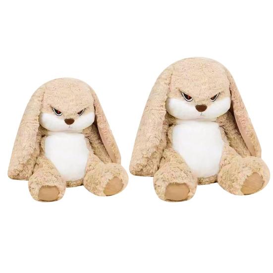 Large Angry Rabbit Plush Toy Soft Stuffed Animal Kawaii Fluff Bunny Dolls Room Decor Birthday Gifts