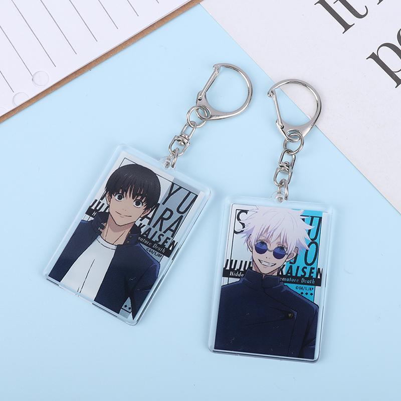 Jujutsu Kaisen Anime Figures Gojo Satoru Geto Suguru Cosplay Acrylic Key Chains Fushiguro Toji Character Keyring Decor Pendant