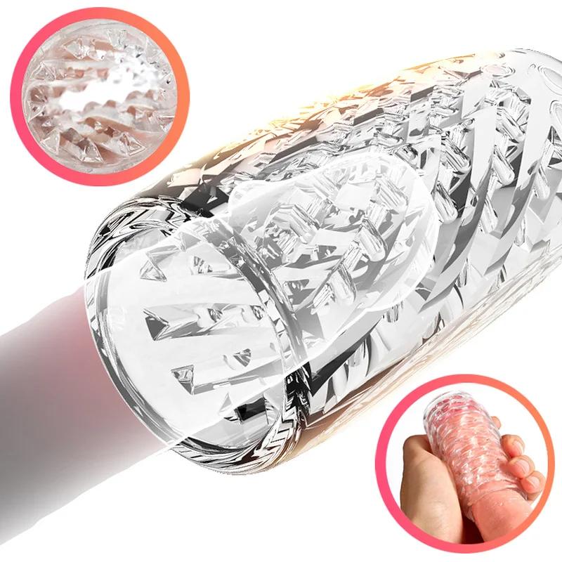 9 см прозрачный мужской мастурбатор искусственная киска вагинальный для мужчин 18 головок сосание пениса насос шипы тренажер секс-игрушки эротические