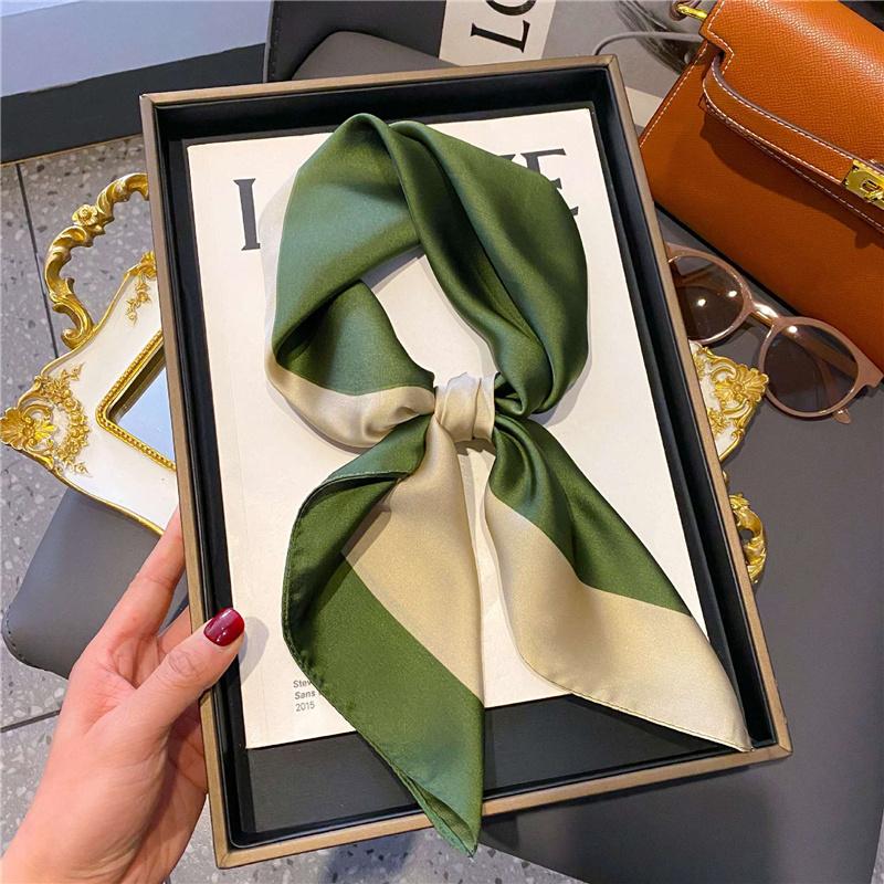 70*70cm Silk Shawl Square Printed Scarf Women Satin Neck Hair Band Soft Neckerchife Kerchief Bandana Foulard