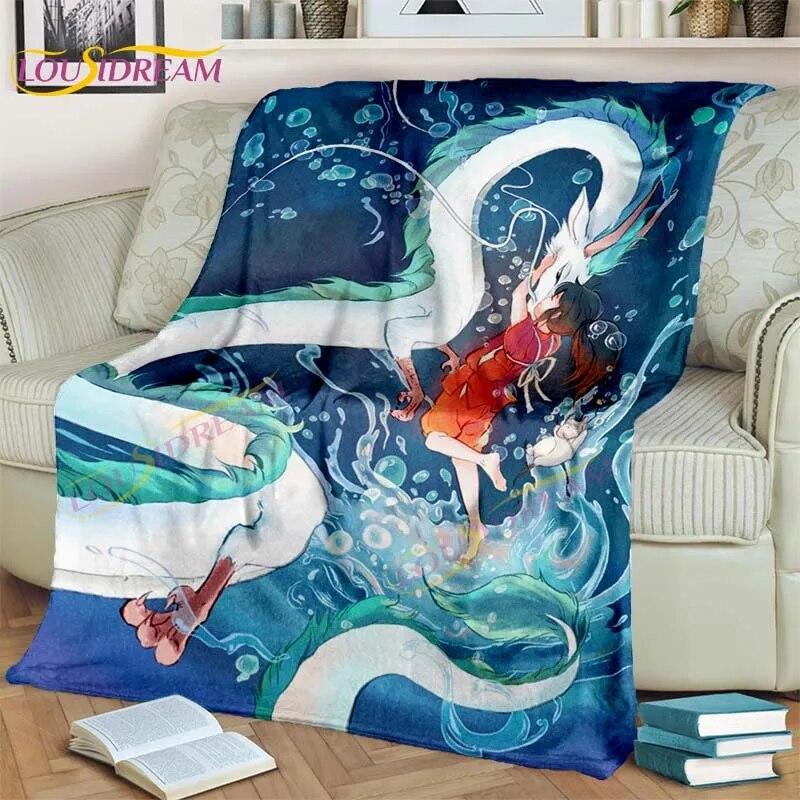 Одеяло в стиле аниме «Миядзаки», одеяло «Мой сосед Тоторо», одеяло «Унесенные призраками», фланелевое одеяло для спальни, гостиной, дивана