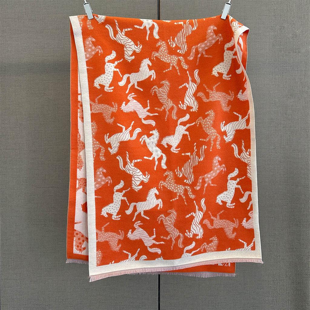 Осень и зима новая атмосфера универсальный пони жаккардовый узор теплый шарф женский утолщенный шарф из искусственного кашемира