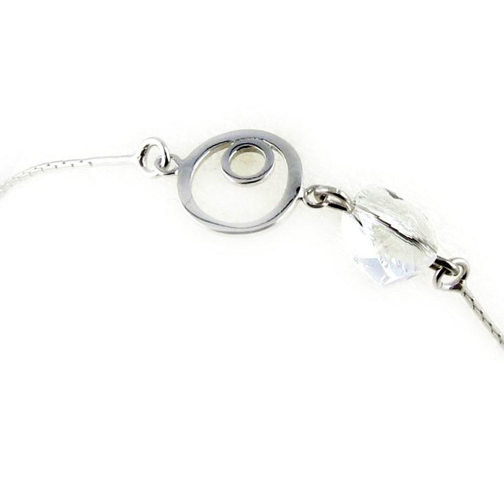Les Trésors De Lily [K9574] - White 'Love' Silver Bracelet