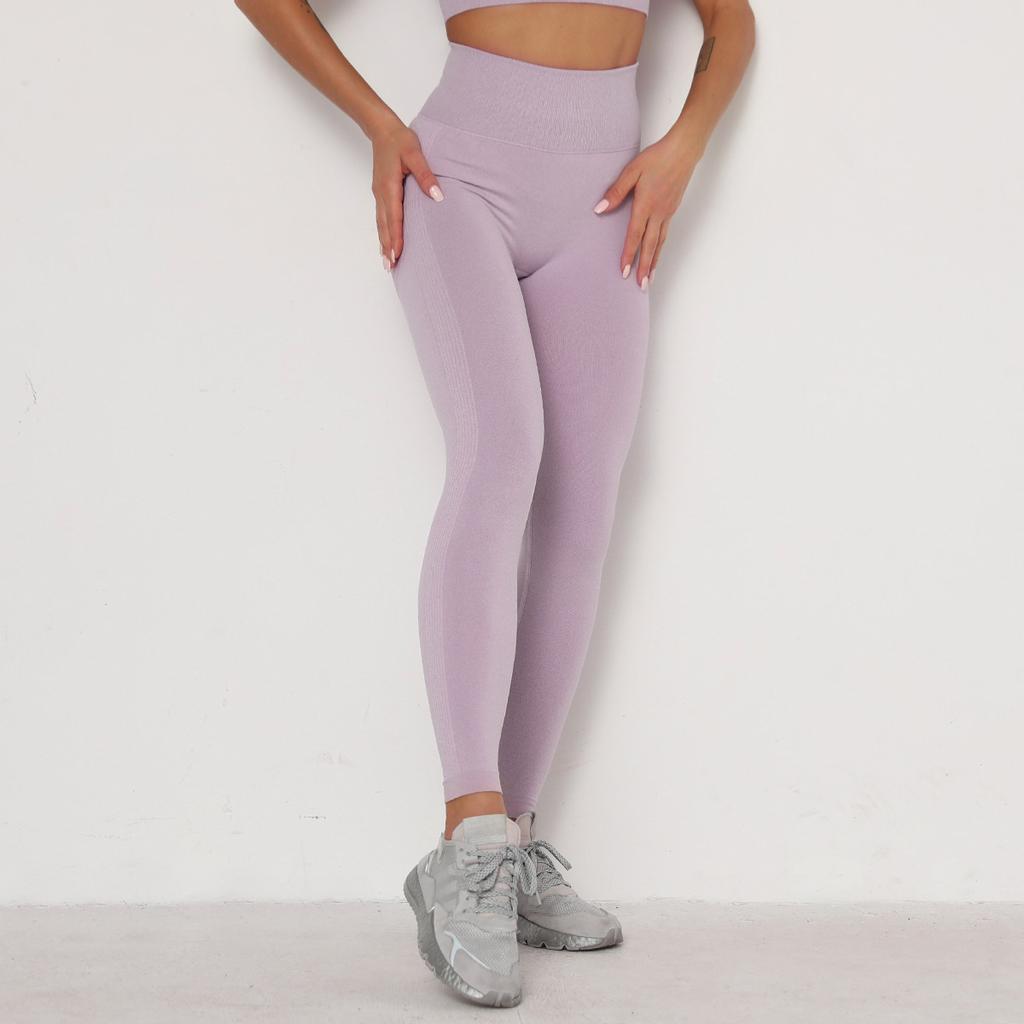 Fashion Casual Comfort Versatile Seamless Knitted Smile Pants Moisture Wicking Yoga Pants Exercise Fitness Pants Sexy Peach Butt Tight Bottoming