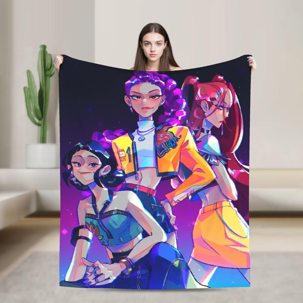 Kpop Демоны Охотницы Охотники Фланелевые Одеяла Руми Мира Джои Креативное Плед для Покрывала 125*100см Коврик Кусок Мягкий