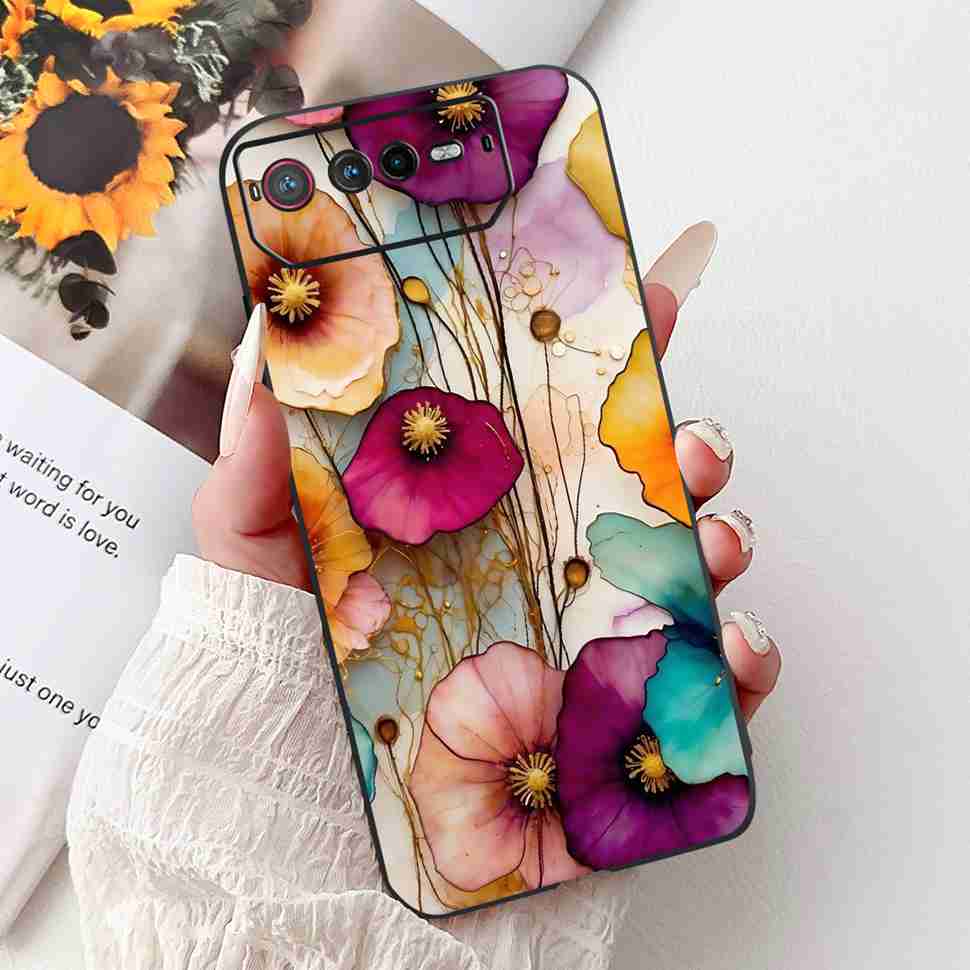 For Asus ROG Phone 6 6.78" Case Dragon Cartoon Rabbit Soft Silicone TPU Black Cover For Asus ROG 6 AI2201_C Bumper Phone Shell