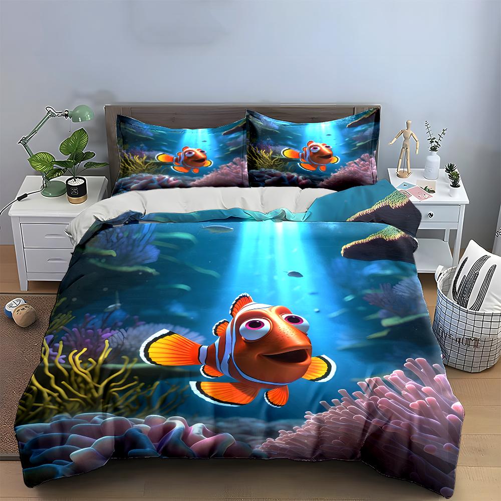 Underwater Clownfish Bedding Set Bedding set (1 duvet cover, 2 pillowcases, duvet not included)