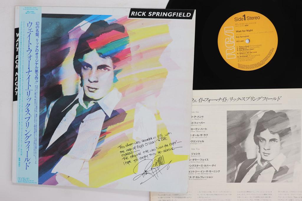Виниловая пластинка RICK SPRINGFIELD - Wait For Night RPL8160 RCA 1982 Япония Obi Рок Б/у
