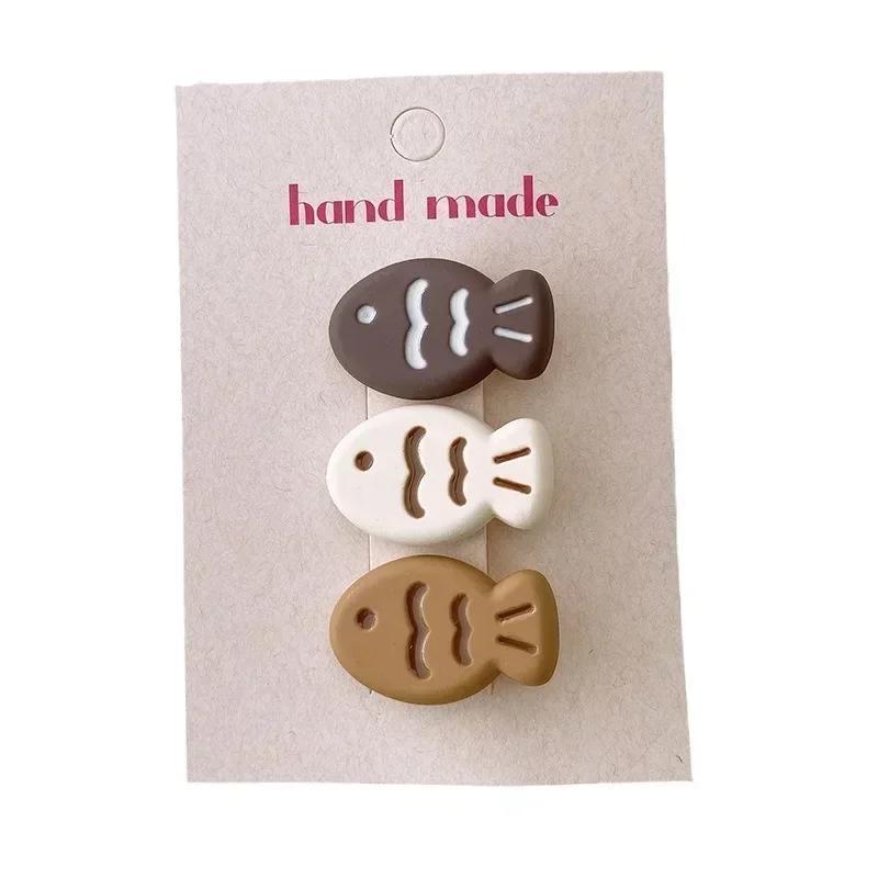 3 шт. милые мультяшные маленькие рыбки-заколки для волос в корейском стиле милые девушки 2000 года красочные мини-заколки для волос аксессуары для волос