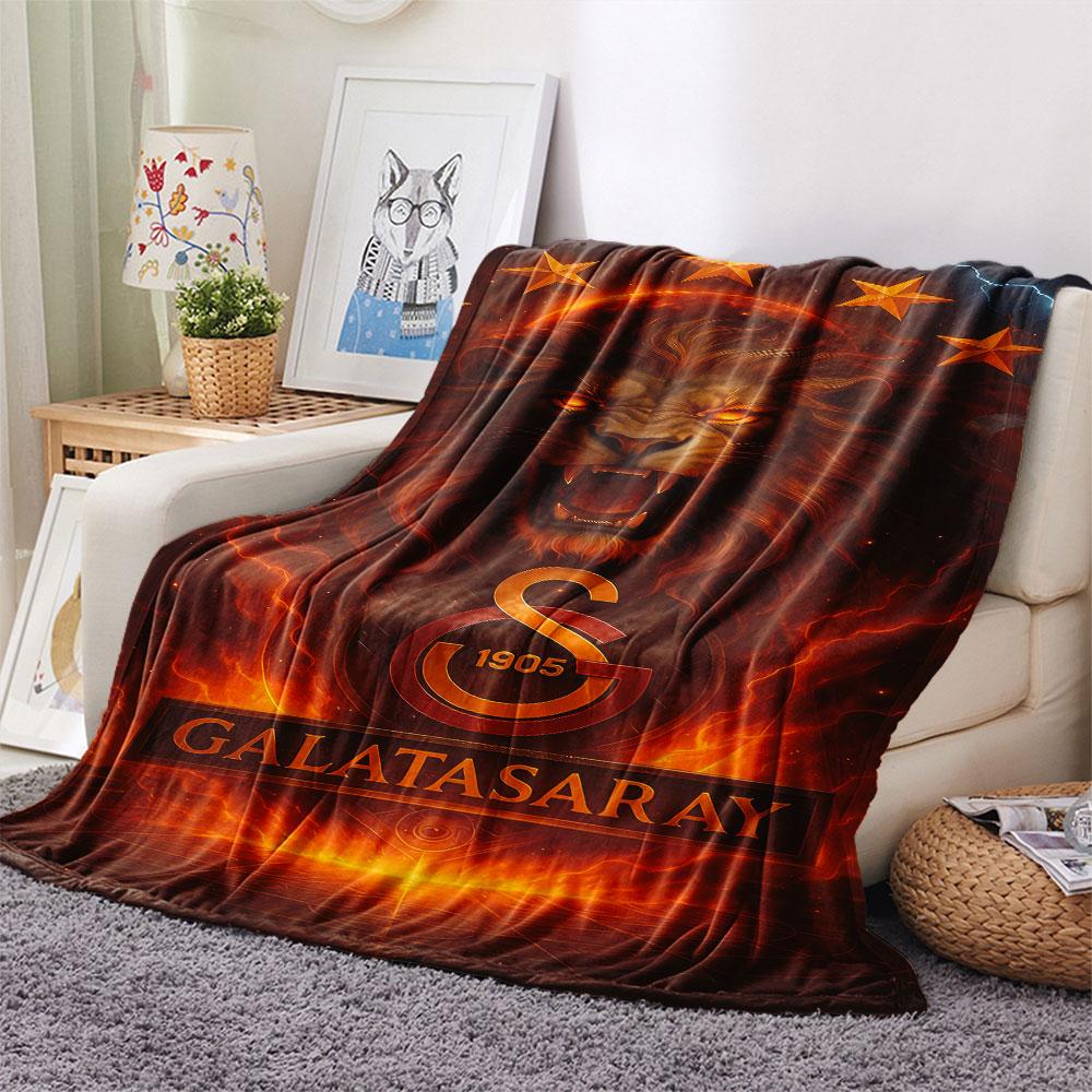 1PC Galatasaray SK Patterned Flannel Blanket Suitable For All Seasons for Home Decor Warmth and Comfort Gifts Holiday Present