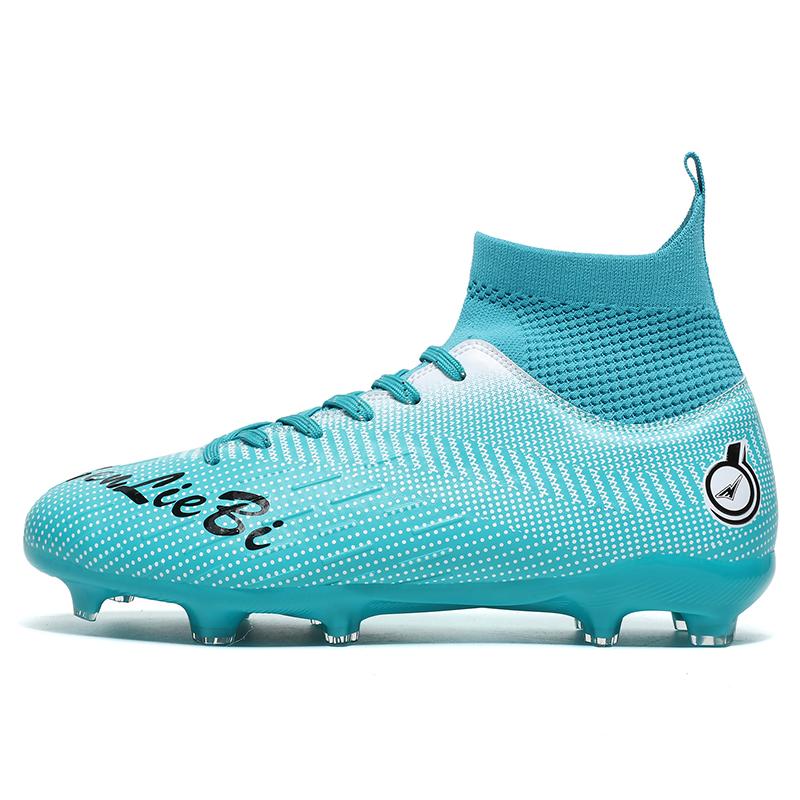 Мужские высокие футбольные бутсы, цветные уличные спортивные футбольные бутсы с длинными шипами, большие размеры, детские футбольные бутсы для молодежи