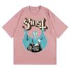 New Ghost Band T-shirt Women Oversize Fashion Cool London Singer Fans Essentials Summer Short Sleeve Print Rock Plain Black Tees Unisex