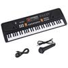 BIGFUN 61 Keys USB Electronic Organ Kids Electric Piano with Microphone Black Digital Music Electronic Keyboard with
