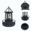Rotating Beacon Light Iron Solar Adornment Lighthouse Garden Decor Lighthouse-shaped Landscape Lamp