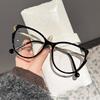 New TR90 Cat Eye Full Frame Flat Mirror Glasses Metal Irregular Leg Eyeglasses Spicy Girl Anti Blue Light Eyewear