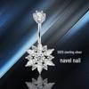 S925 Sterling Silver Sunflower Diamond Belly Button Ring