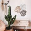 Rustic Wooden Wall Sculpture 3Pcs Hollow Monstera Leaf Decoration, Tropical Art Hanging Plaque, Decorative Minimalist Home Decor with Hook for Living
