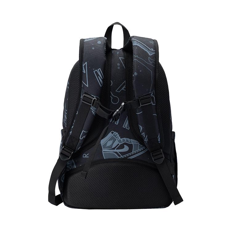 New Jordan Polyester Backpack Regular Unisex Graffiti Black JD2513167GS-002