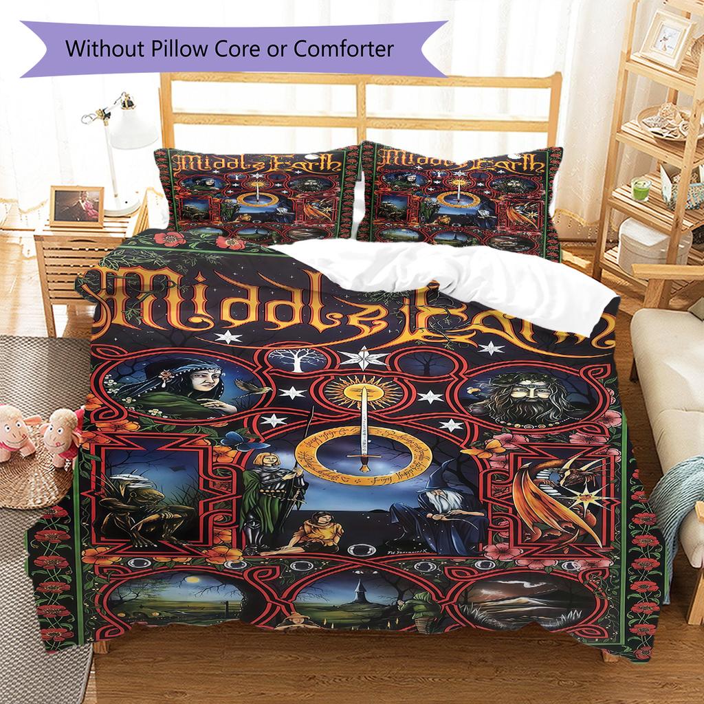 Classic Movies Pattern Bedding Quilt Set Quilt Cover Pillowcase Home Decoration Birthday Gift (1 * duvet cover + 2 * pillowcase, without core)