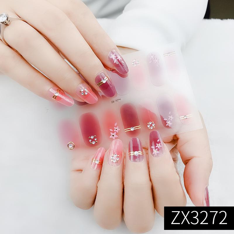 ZX 3D Waterproof No-Cure Gel Nail Wraps, Full Cover Minimalist Luxury Style Nail Stickers, Nail Patch Films