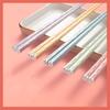 5 Pairs Colorful Chinese Japanese Chopsticks Morandi Eating Food Sushi Reusable Chopsticks Sharing Alloy Chopsticks Family Kitchen Tableware