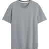 Monochrome Letter Embossed Heavyweight Cotton Crew Neck Short Sleeve T-Shirt Men Tops Gray Blue J323272-PN6