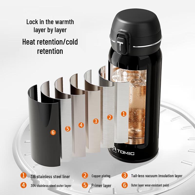 TOMIC 400ml 316 Stainless Steel Insulated Tea Tumbler