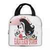 OES Emblem Order Of The Eastern Star Insulated Lunch Bag for Women Children Portable Food Boxes Thermal Lunch Box Tote