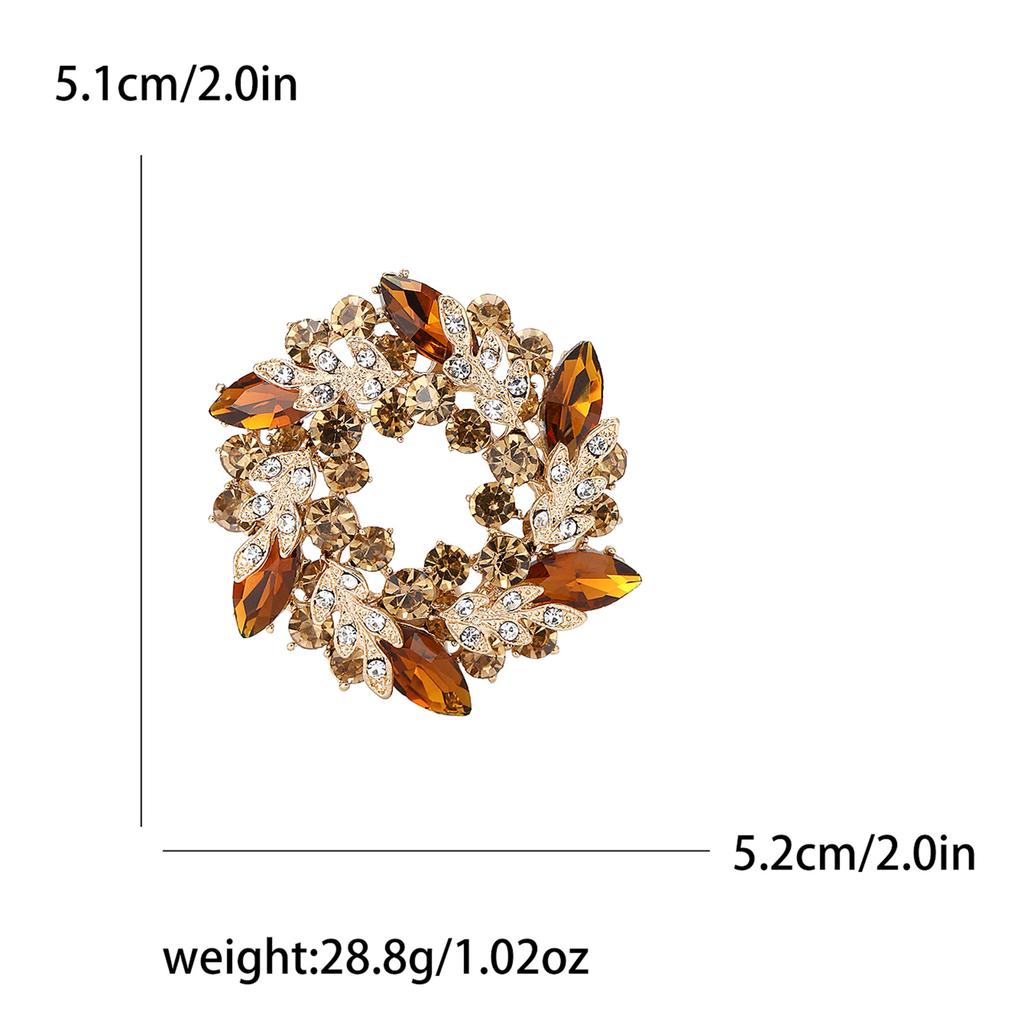 High-Grade Temperament Alloy Rhinestone Bauhinia Flower Ring Brooch Exquisite And Versatile Women'S Clothing Corsage Jewelry Pin