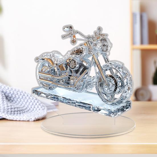 Акриловое украшение в виде искусственного кристалла для мотоцикла, 2D плоская прозрачная табличка для мотоцикла с подставкой, украшение для дома, офиса, рабочего стола, книжной полки