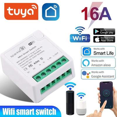 Мини-умный Wi-Fi DIY-переключатель Tuya 16A поддерживает двустороннее управление, модуль автоматизации умного дома, работает с приложением Alexa Google Home Smart Life