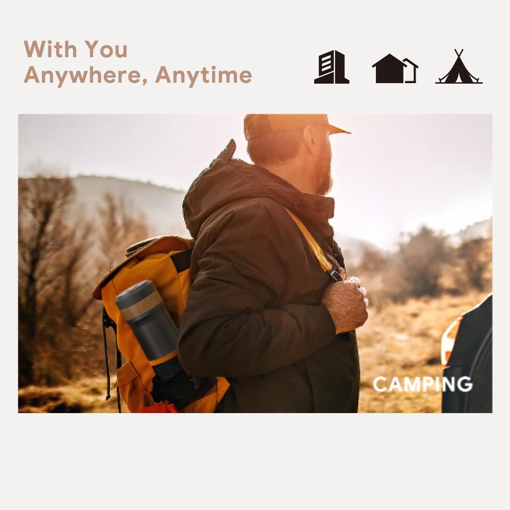 i Cafilas [FK11] Портативная термокружка для французского пресса, американская термокружка 350 мл с двухслойной изоляцией, уличный Trave (Земля и вода разделены)