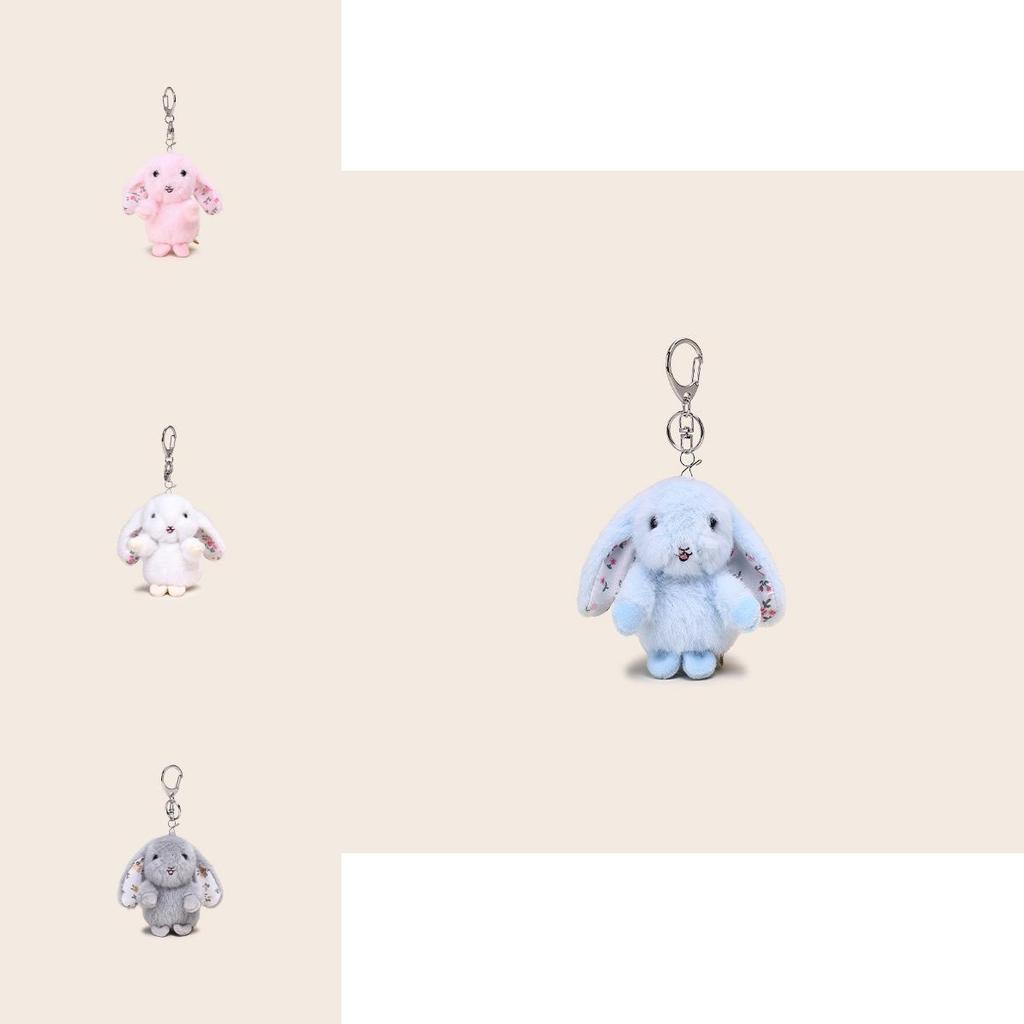 Euro Garden Floral Plush Bunny Keychain With Ears For Bag Decoration Gift