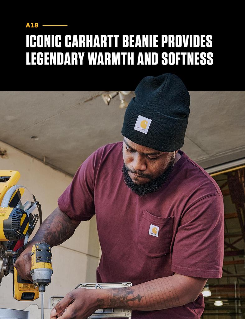 Акриловая вязаная шапка Carhartt A18 US One Size Black (Кархарт) Мужской Размер Цвет