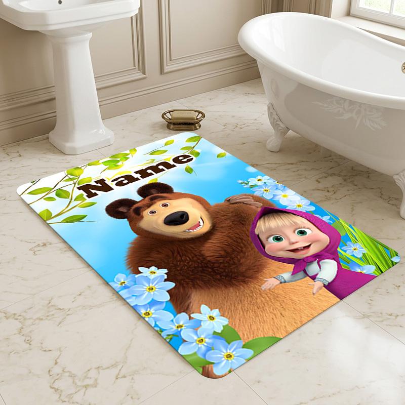 Personalized Name Pink Heart Living Room Non-Slip Area Rug Soft Carpet for Bedroom Kids Playroom Sofa Office Home Decor Doormat