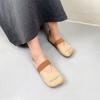 Cowhide Square Toe Flat Shoes Loafers Genuine Leather Soft Sole Versatile Women's Shoes
