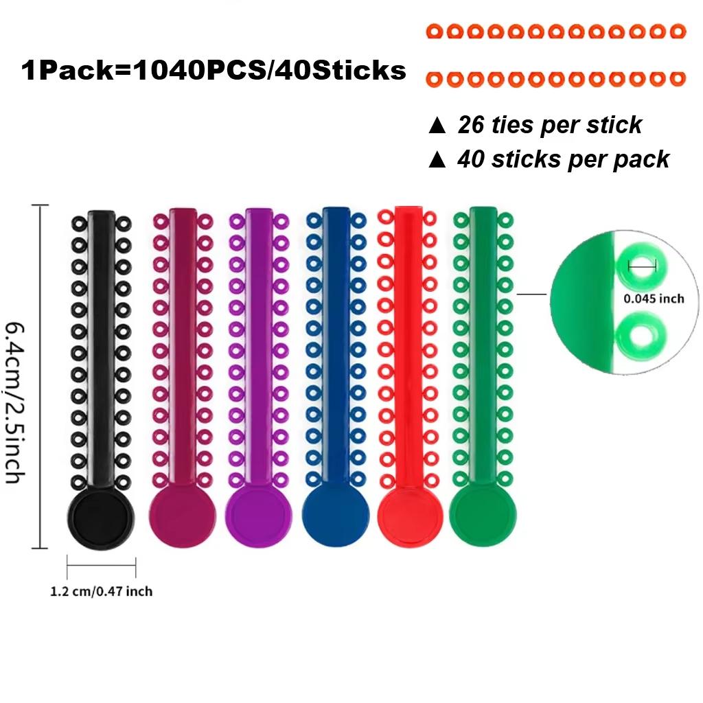 1040 Шт./40 Эластичных Лигатурных Дуг для Ортодонтии Стоматологических Цветные Резинки Латексные Эластичные Кольца для Брекетов Инструмен