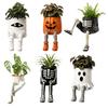 Durable Resin Succulent Holder 2Pcs Whimsical Hanging Leg Planter, Dangling Sitting Flower Pot for Planter Succulents, Funny Halloween Desktop
