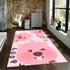 Pink Cartoon Bear Pattern Carpet with "Loopy" Lettering Design Suitable for use as an anti-slip for living room bedroom sofas