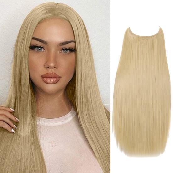 Женские длинные прямые волосы, регулируемый невидимый прозрачный провод, пушистый натуральный длинный вьющийся синтетический парик