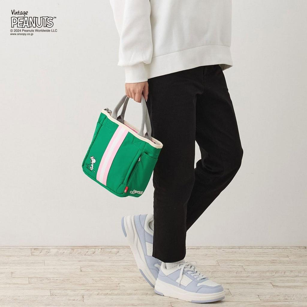 8390 Snoopy спортивная маленькая сумка через плечо IP квадратная 2-сторонняя PEANUTS [Rootote] (03 Зеленый)