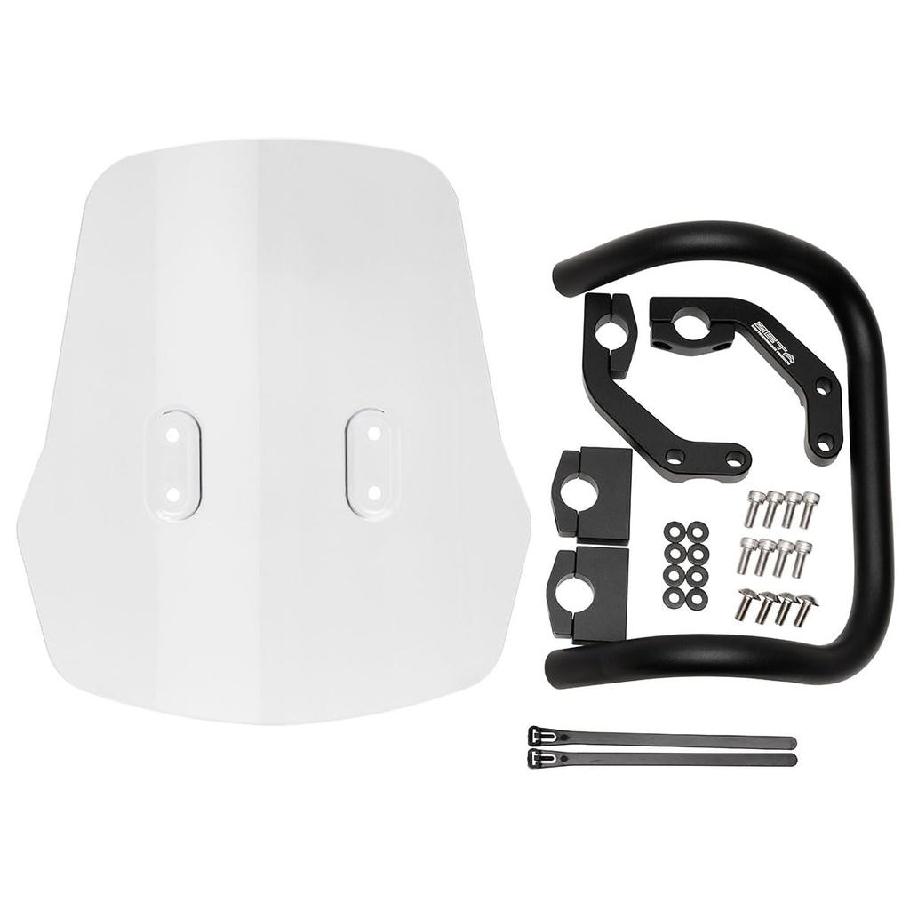 ZETA RACING CT125 Hunter Cub Adventure Windshield Standard Screen Light Reversible Mobile Device Mounting Bar Stepless Angle and Height Long Wind
