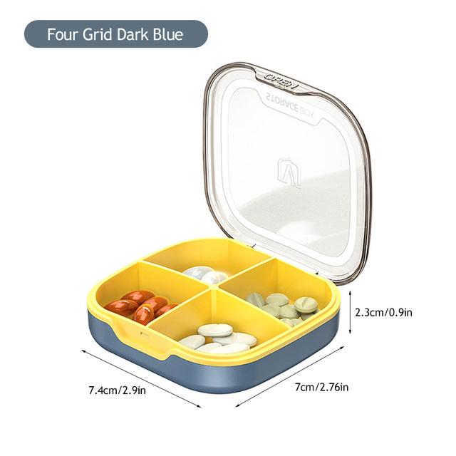 6 Grid Portable Eight Grid Sub Packing Large Capacity Pill Box Sealed Moisture Proof Pill Storage Box Folding Waterproof Pill