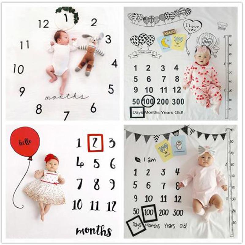 Детские ежемесячные фотореквизиты, фон-плед, унисекс, фотоаксессуары
