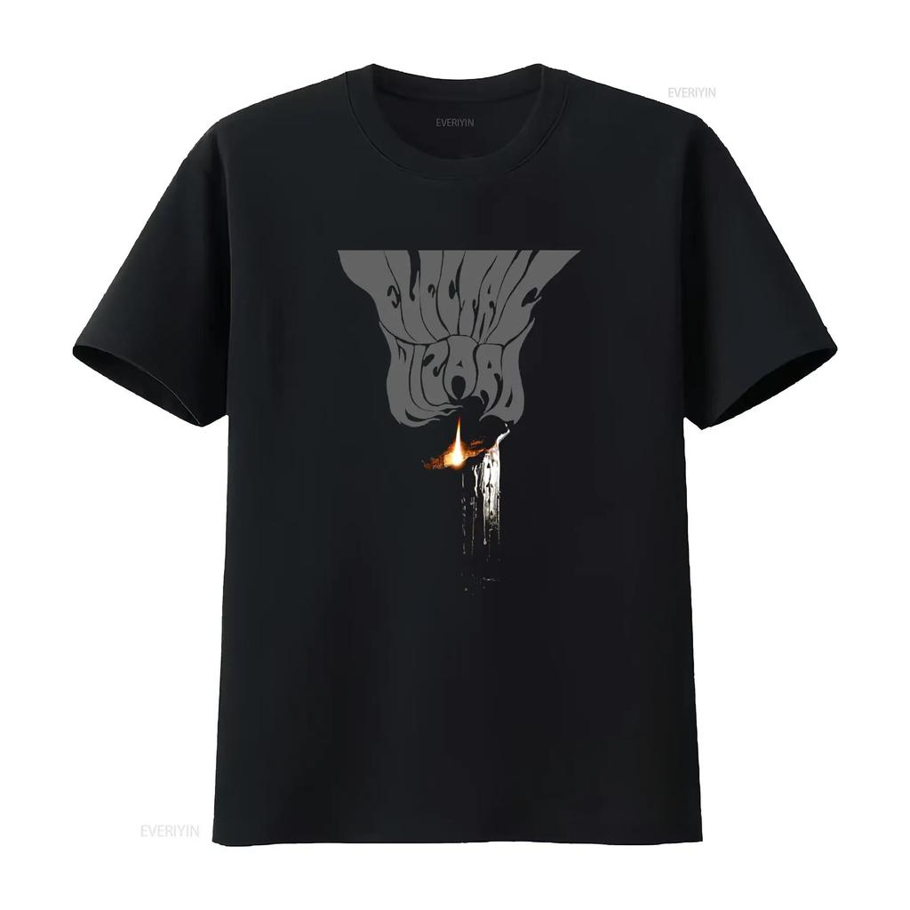 BLACK MASSES by ELECTRIC WIZARD T Shirt Unique Flame Skull Design for Men vintage Washed Soft fashion Slightly Casual
