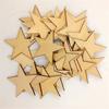 200Pcs/Set Wood Chip Star Shape Easy To Paint Wide Application Small Wooden Stars Unfinished Ornaments Home Decor