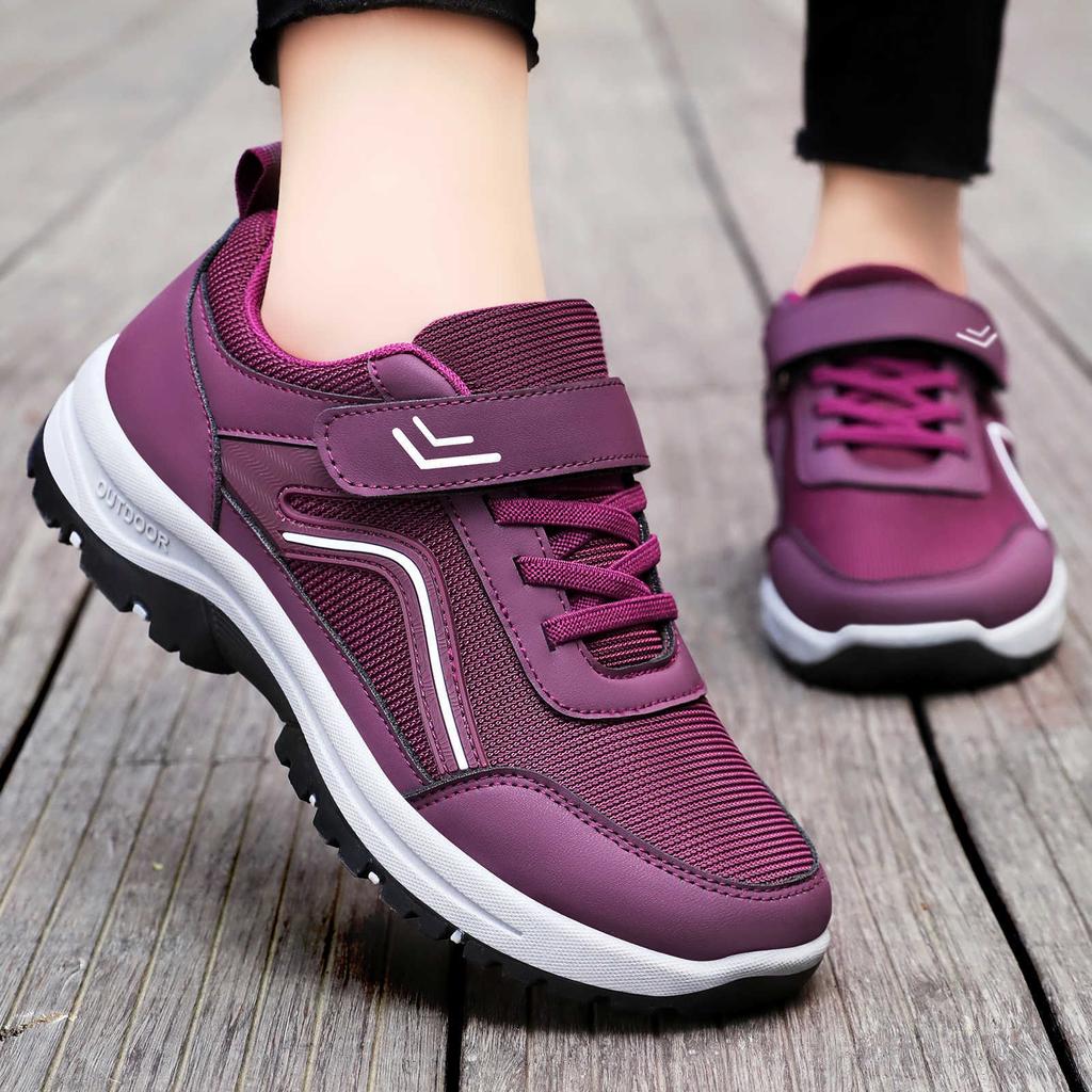 Женская обувь для ходьбы, повседневная обувь средней толщины на липучке, спортивная обувь