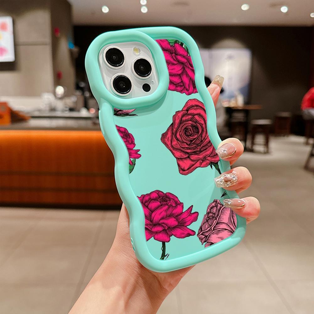 LZ16 Flower Wave Silicone Phone Cases for Samsung A15 S23 FE S24 Ultra A34 A54 A14 A55 Motorola G32 OnePlus Soft Cover