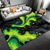 Ковер с абстрактным узором в виде зеленого и черного вихря для декора гостиной. Подходит для использования в качестве противоскользящего покрытия для диванов в гостиной и спальне.