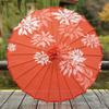 Women's Qipao Silk Cloth Oil Paper Umbrella Rain Decor Vintage Dance Prop Red Flower Sun Uv Rainproof Chinese Wedding Parasol